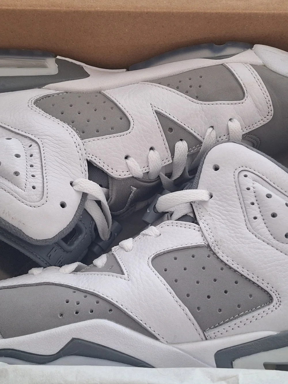Jordan High-Top Sneakers in White and Gray